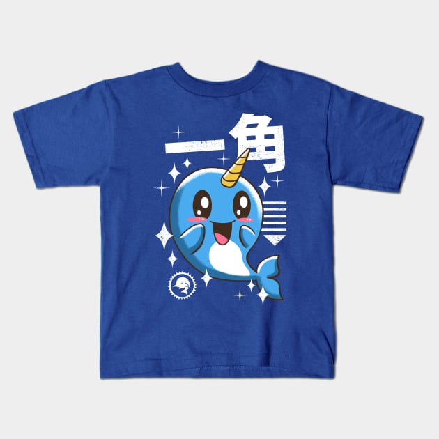 Kawaii Narwhal Kids T-Shirt by Vincent Trinidad Art